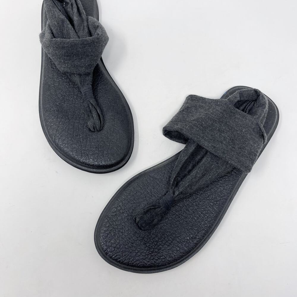 Sanuk Womens Size 7 Charcoal Gray Yoga Sling 2 Sandals Comfort Casual Flats